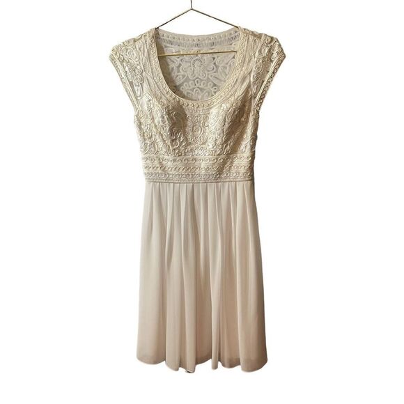 Sue Wong Embellished Lace White Fit & Flair Dress Size 0 - Picture 2 of 11